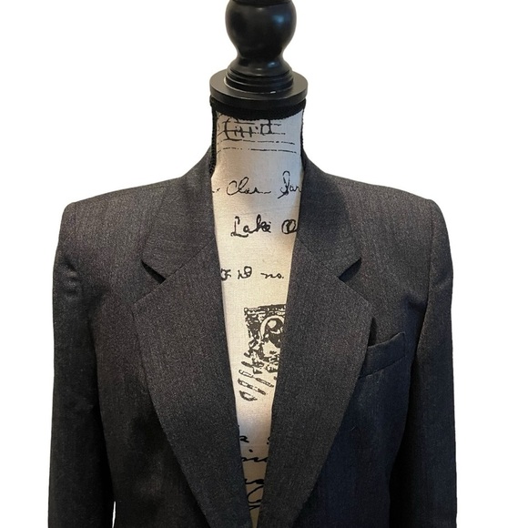 Talbots Petite 2pc Skirt Suit Blazer Jacket Gray Size 8P Wool NWOT Business - Picture 4 of 13